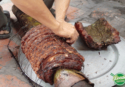 Duong Lam Ancient Village And Roasted Meat Wwith Bamboo Stick